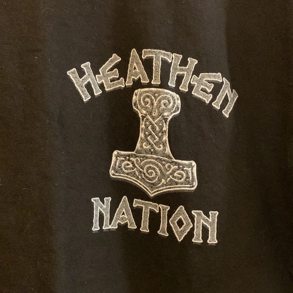 Heathen Nation T-Shirt Thors Hammer Shirt Black - Picture 2 of 5